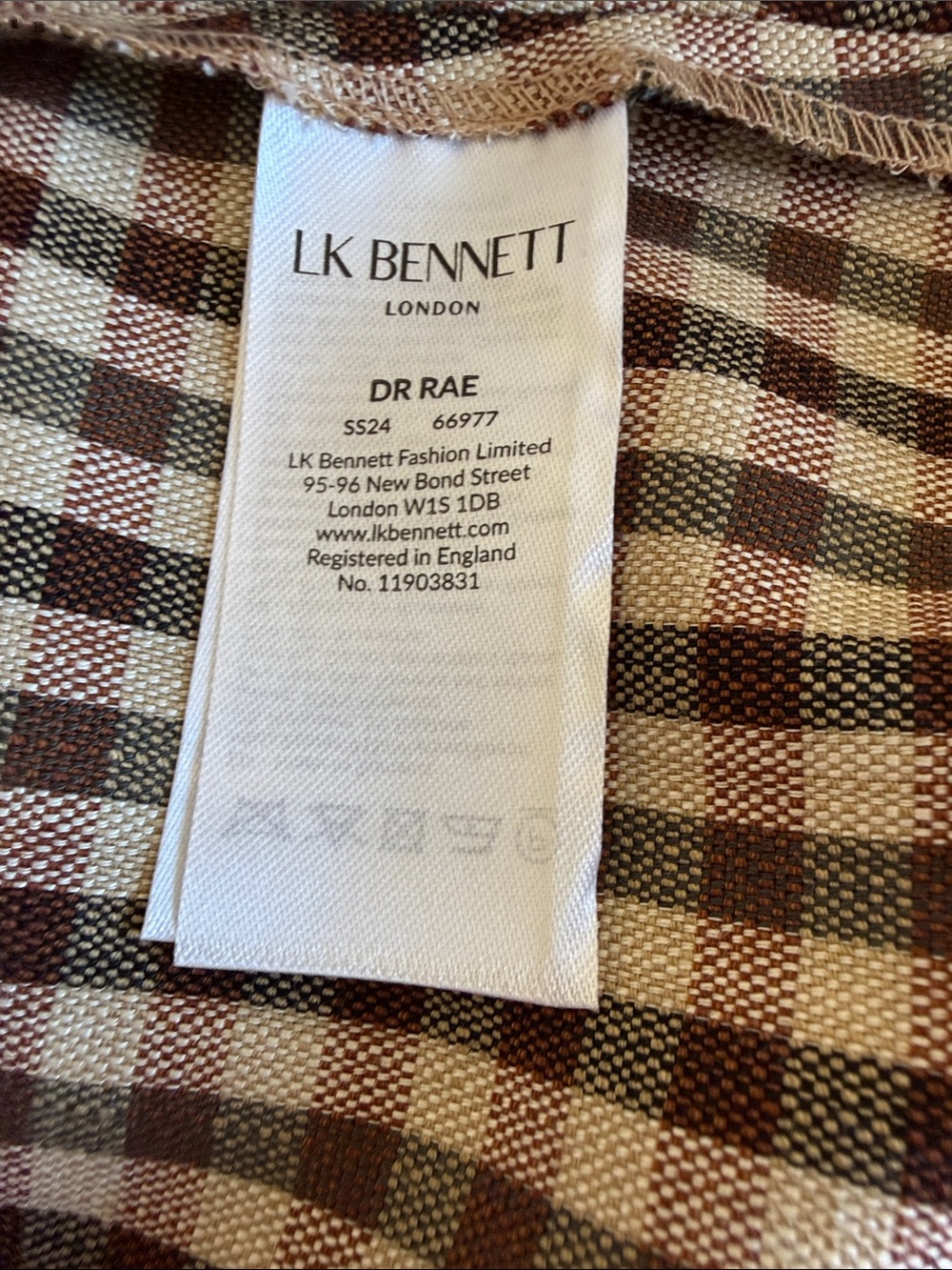 LK Bennett Rae Check Dress US 14 / XL - Picture 7 of 8